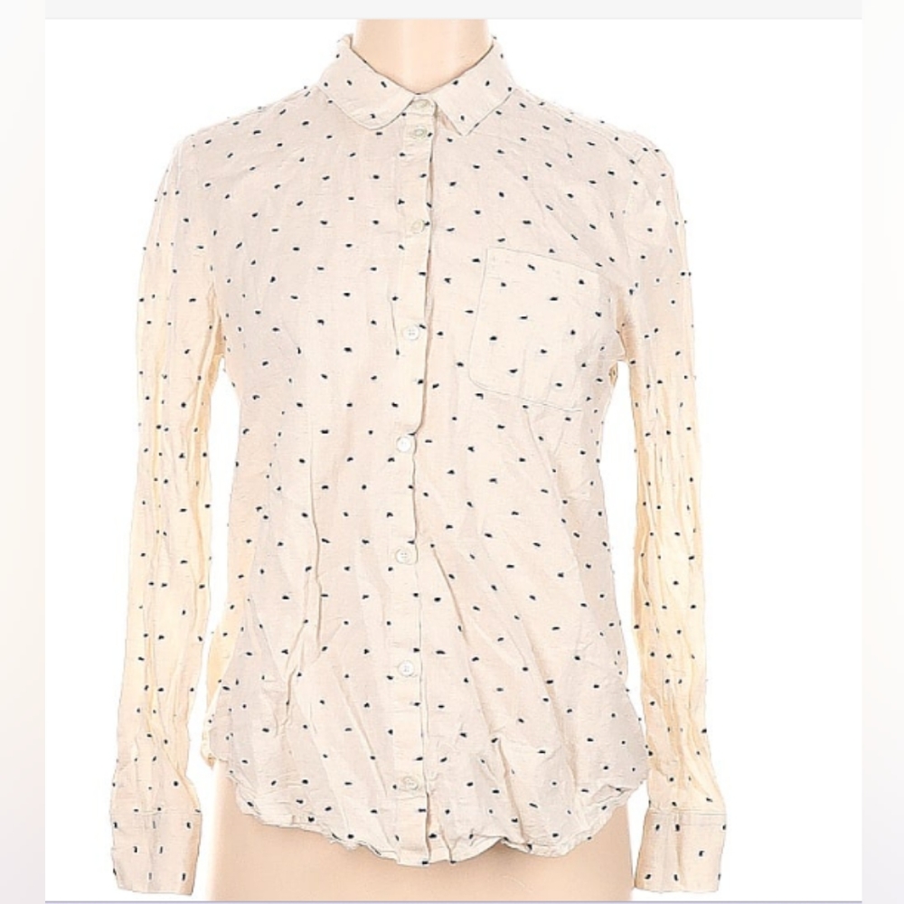 Sezane ivory button down shirt